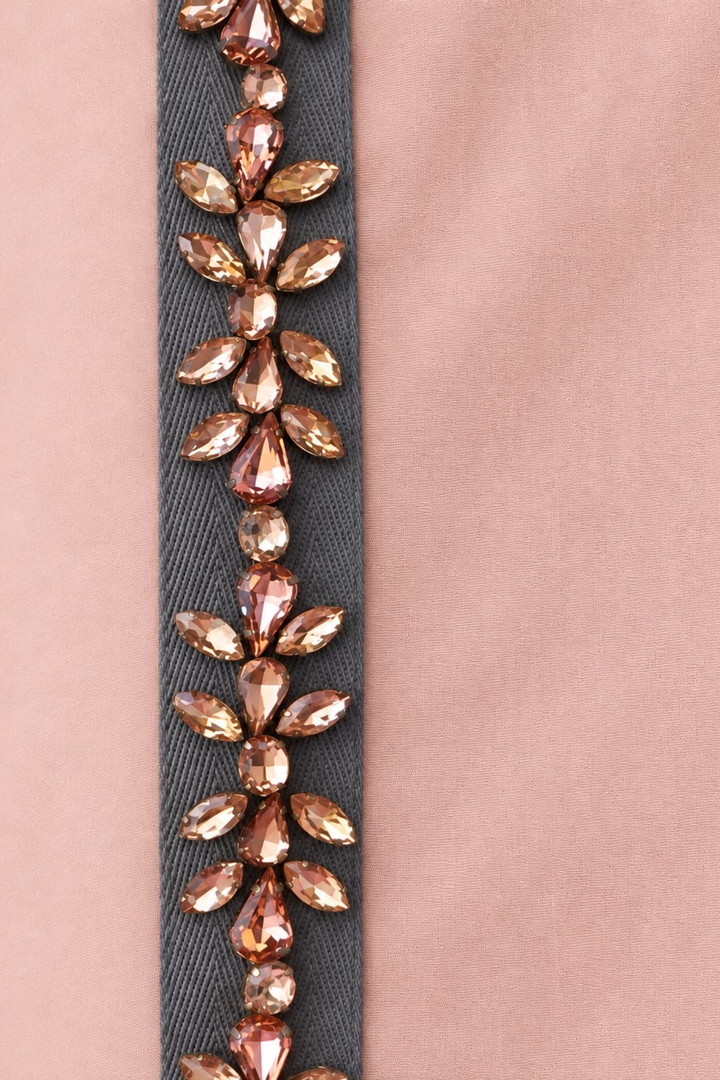 Salmon Swarovski Shirt Dress