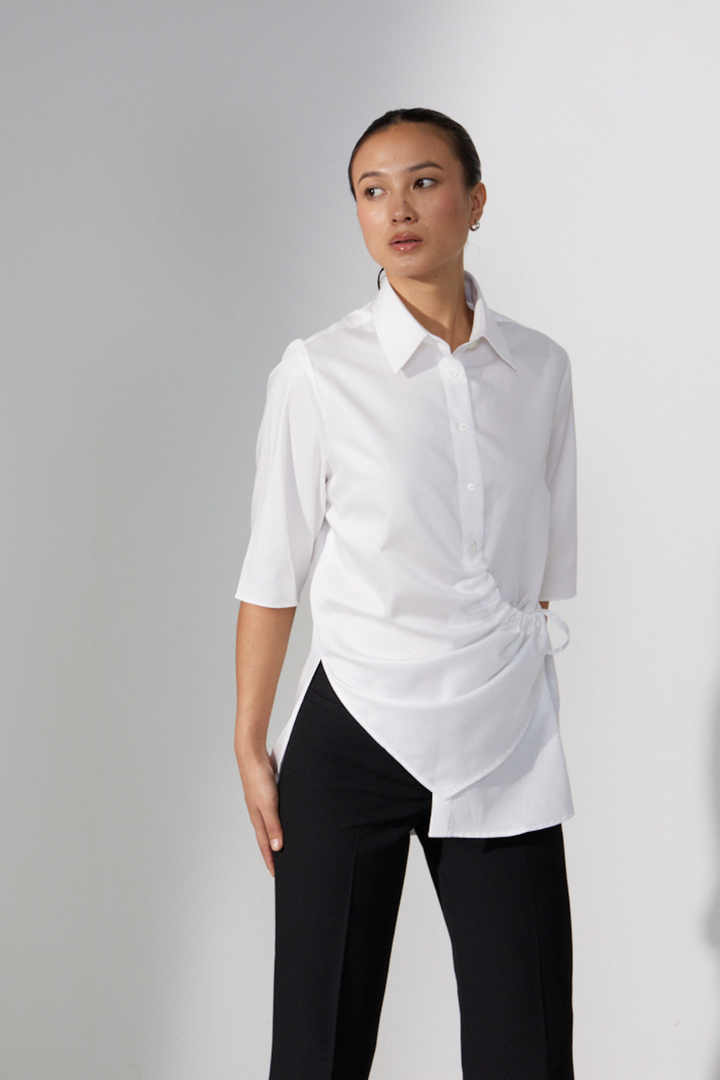 Wrap & Tie White Shirt