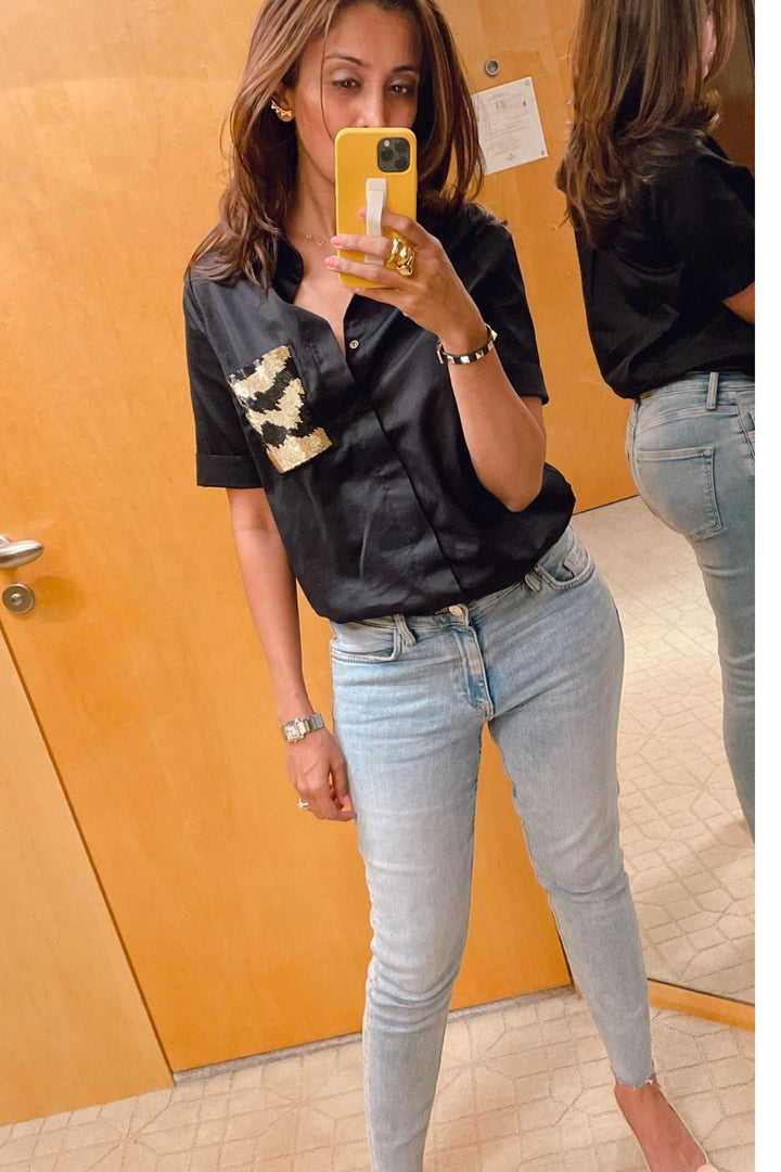 Black Metallic Gold Shirt