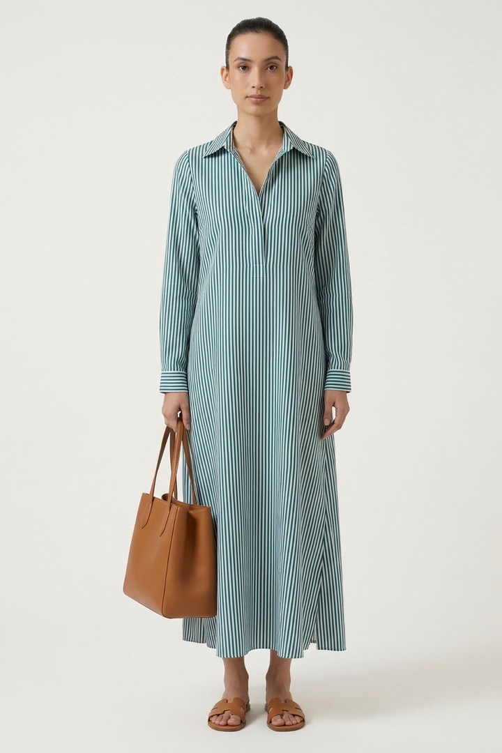 Green Stripe Kaftan “VIVA LA VIDA”