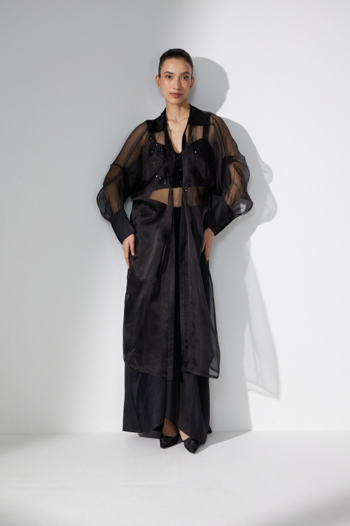 Black Crystal Organza Set