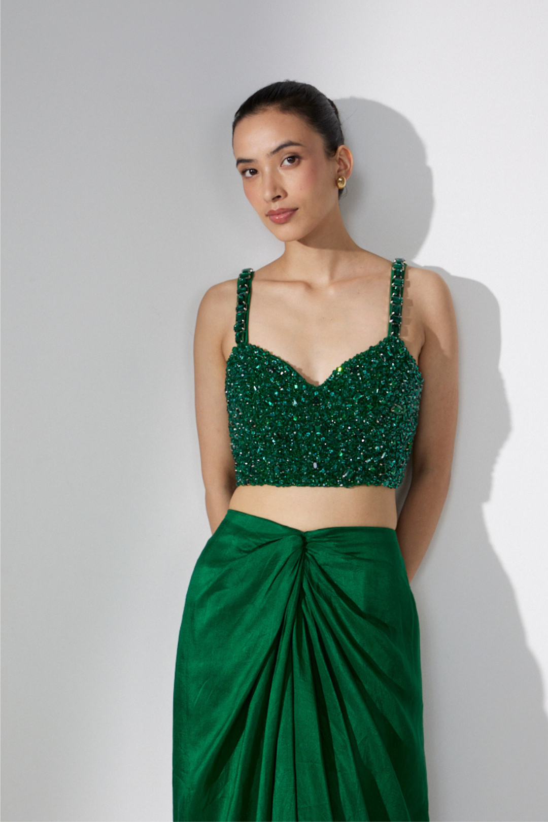 Emerald Crystal Organza Set