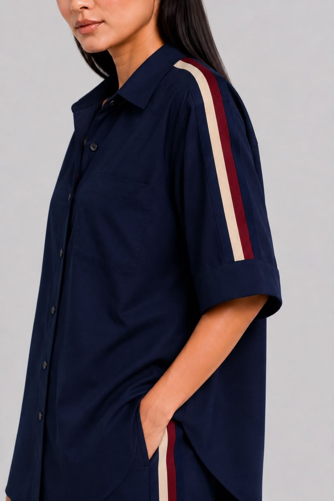 Navy Ribbon Pant Set