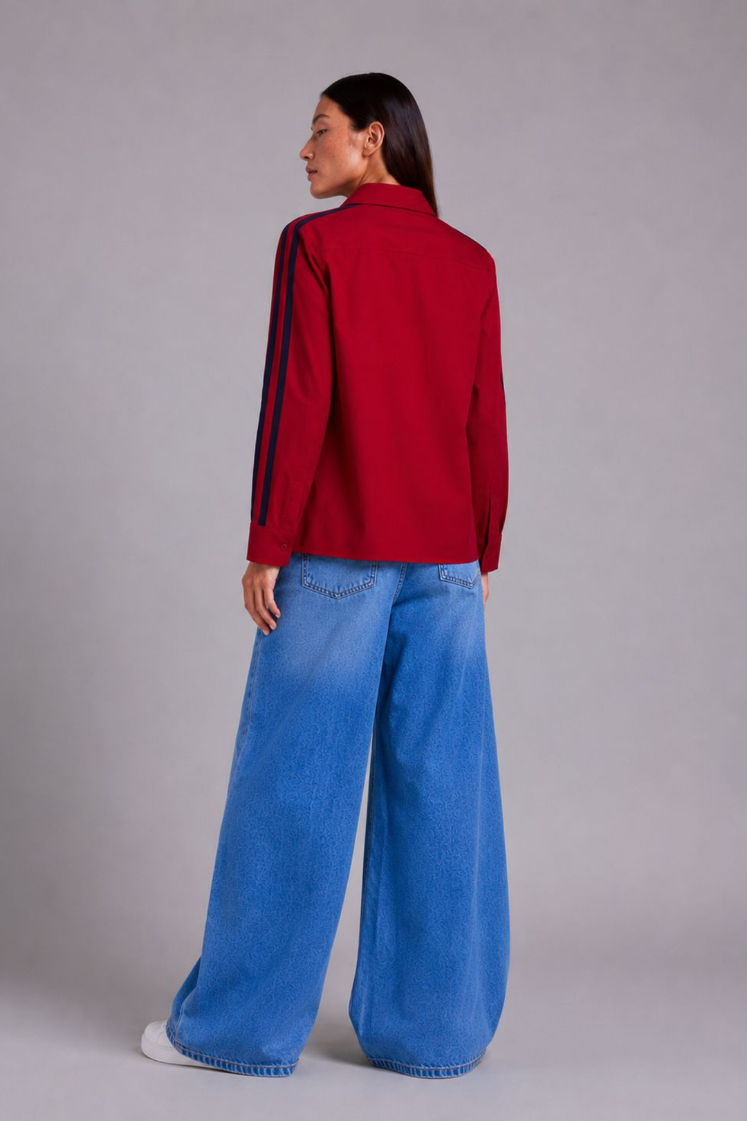Red Ribbon Crop Shirt