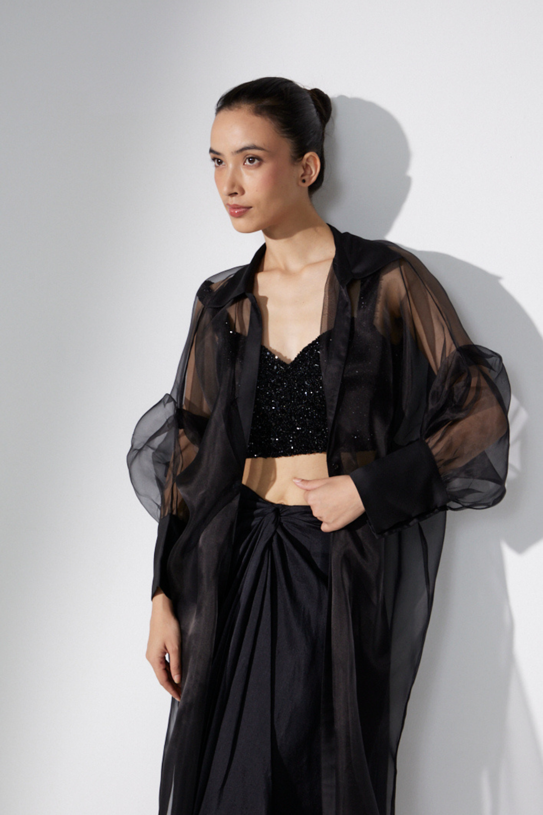 Black Crystal Organza Set