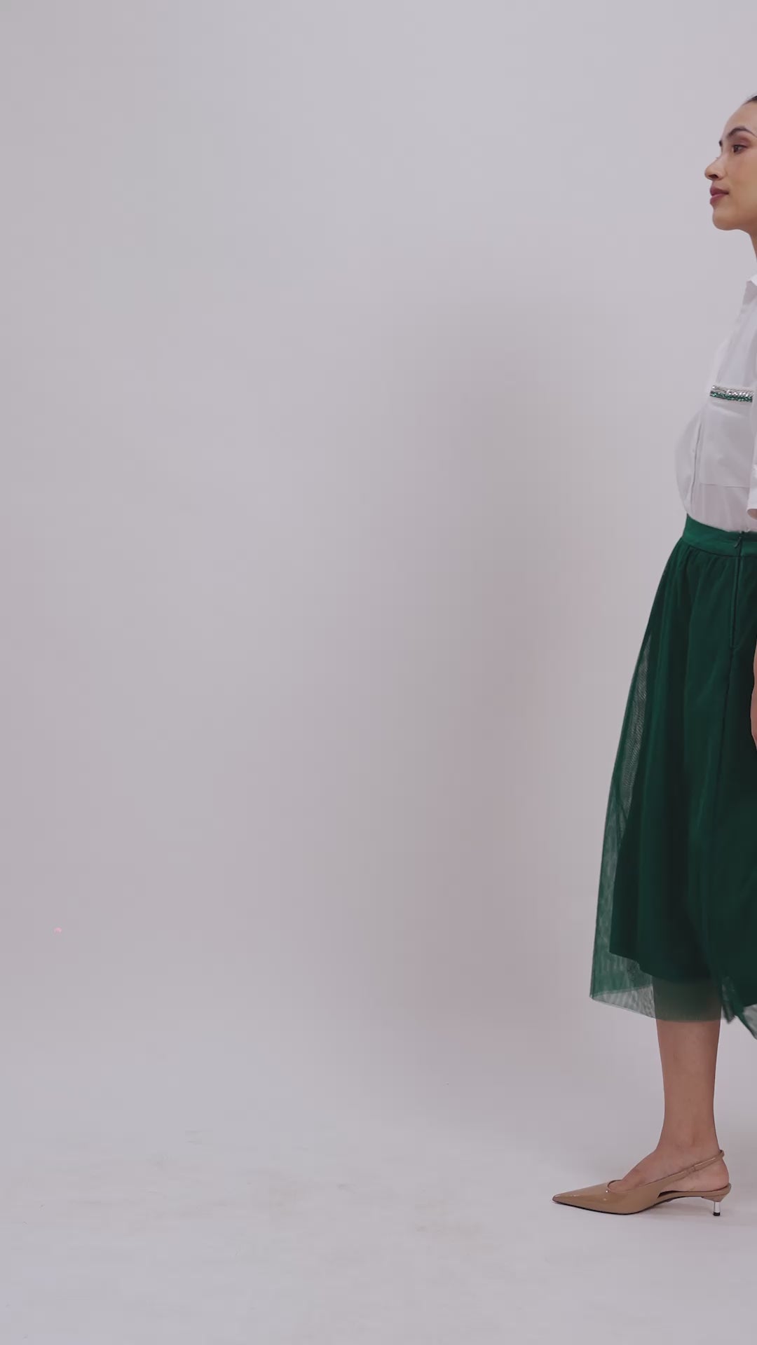 EMERALD TULLE SKIRT