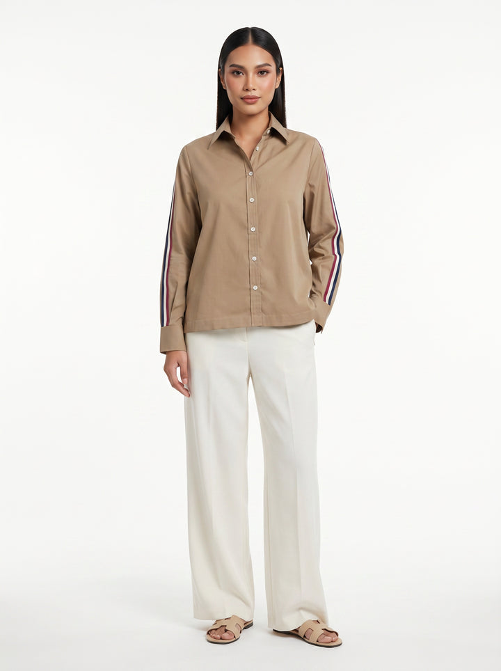 Sand Ribbon Crop Shirt