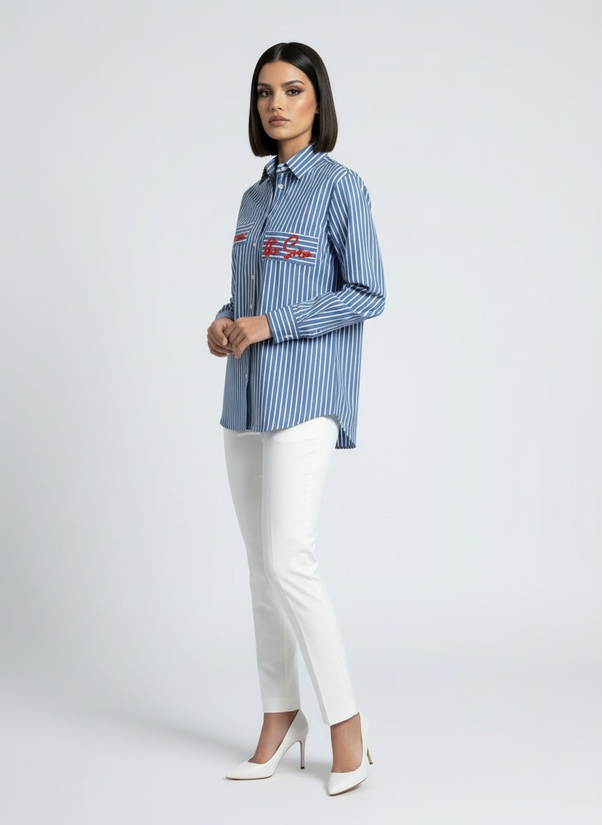 Blue Stripe 'LOVE IN THE SUN' Shirt
