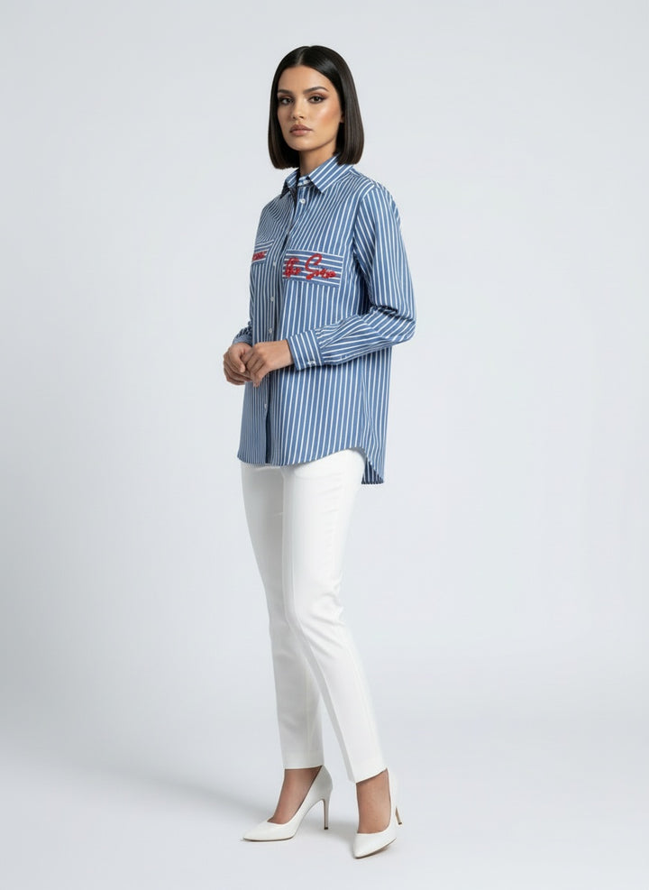 Blue Stripe 'LOVE IN THE SUN' Shirt