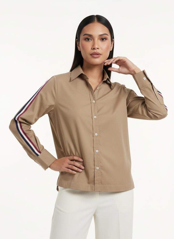 Sand Ribbon Crop Shirt