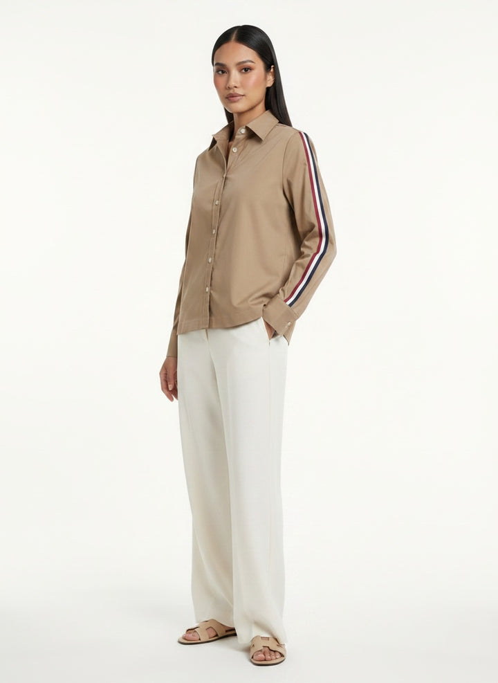 Sand Ribbon Crop Shirt