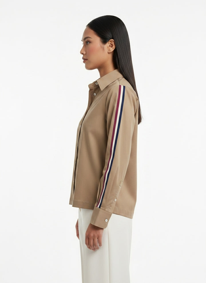 Sand Ribbon Crop Shirt