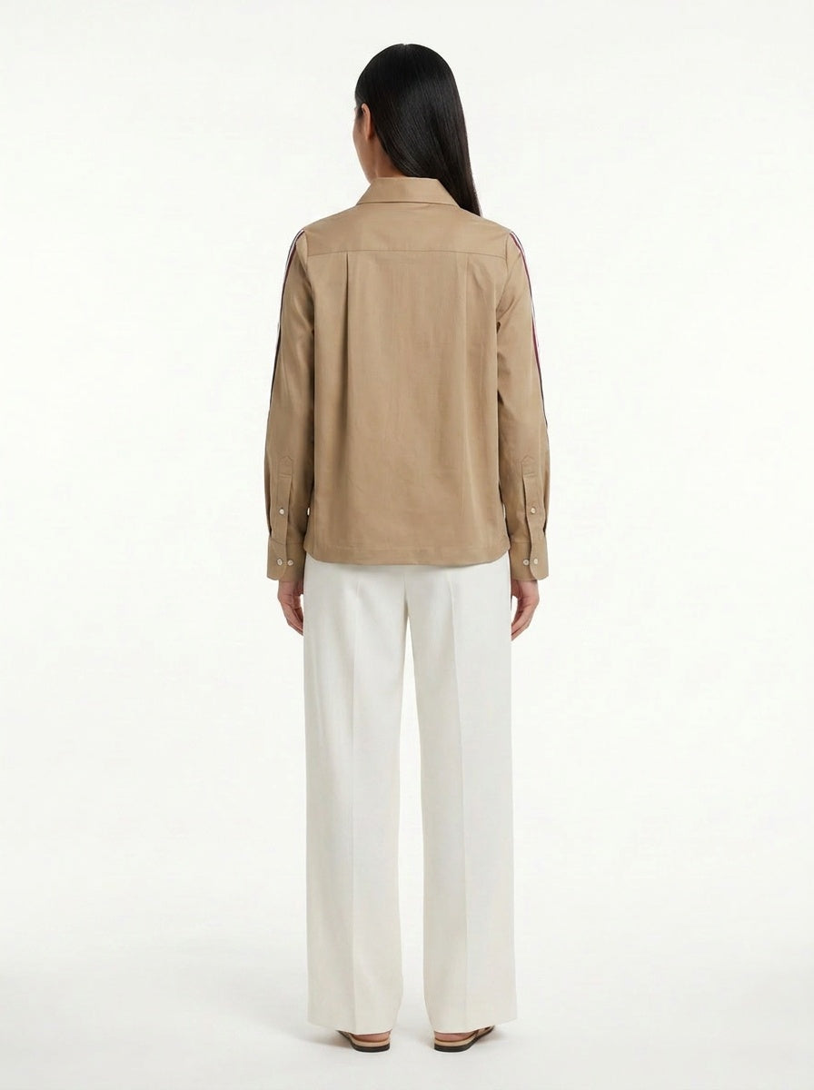 Sand Ribbon Crop Shirt