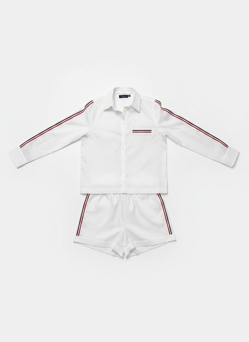 White Ribbon Short Set