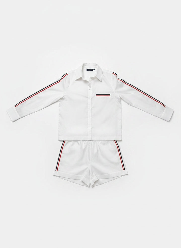 White Ribbon Short Set