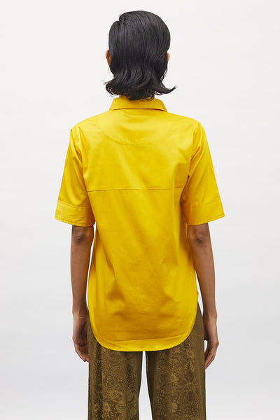 Canary Puzzle Pop Embroidered Shirt