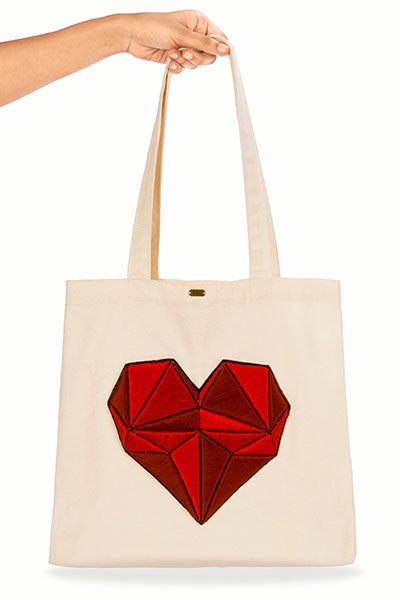 Geometric Heart Tote Bag