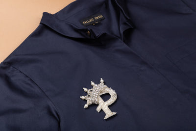 Classic Navy Shirt With PLV Brooch
