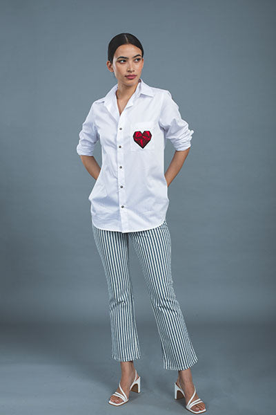 Geometric Heart White Shirt