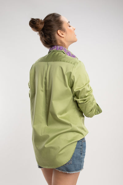 Pistachio Lavender Collar Shirt